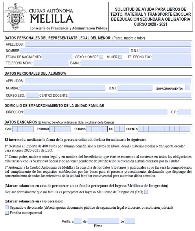 Bome Melilla Becas 2020