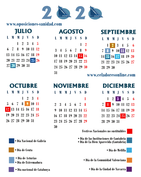 Calendario Melilla 2020